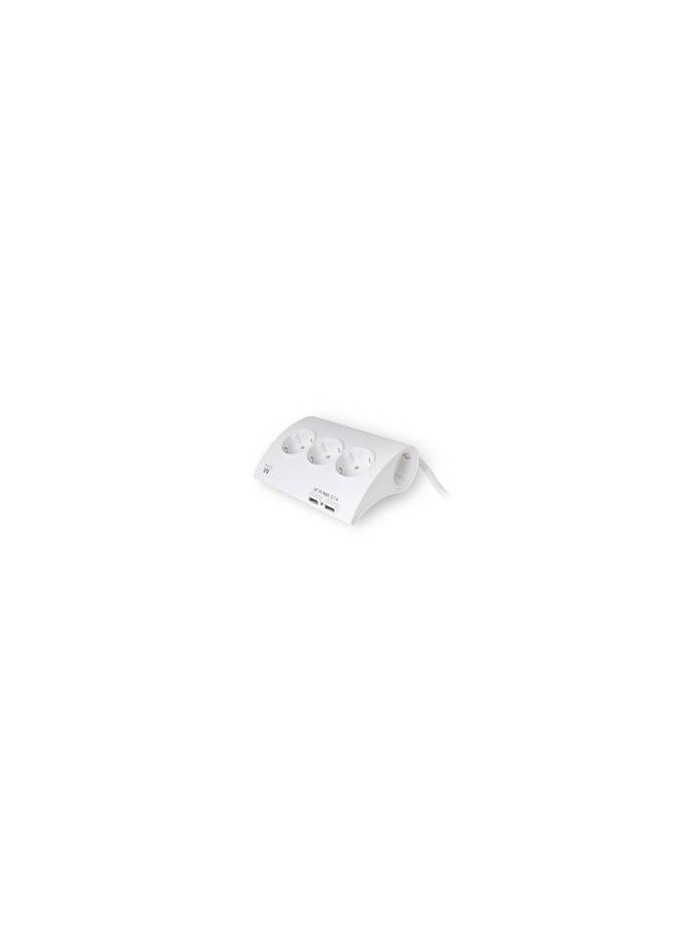 Regleta de escritorio ewent 5 tomas de corriente - 2 puertos usb - blanco Regleta de escritorio ewent 5 tomas de corriente - 2 puertos usb - blanco