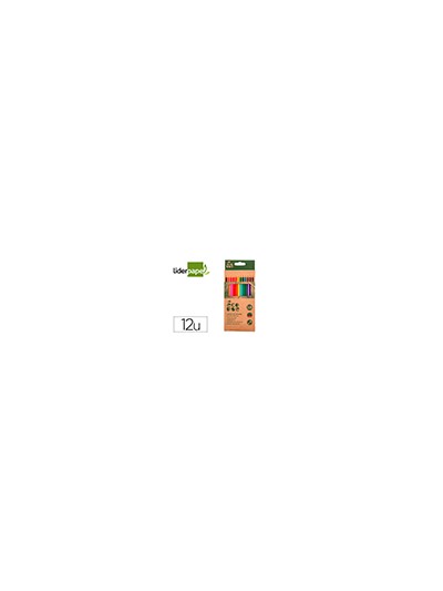 Lapices de colores liderpapel ecouse caja de 12 unidades colores surtidos con certificado fsc