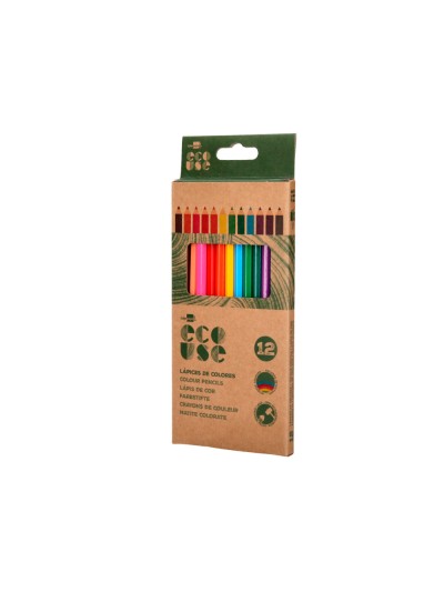 Lapices de colores liderpapel ecouse caja de 12 unidades colores surtidos con certificado fsc