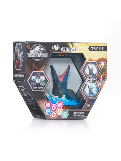 Figura wow! pod jurassic world mosasaurus sfx con sonido