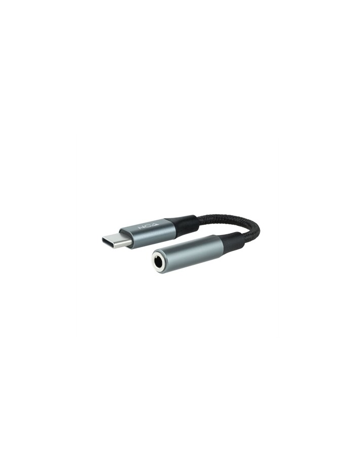 Cable adaptador usb tipo c a jack 3.5mm nanocable 0.11m - macho - hembra - gris Cable adaptador usb tipo c a jack 3.5mm nanocable 0.11m - macho - hembra - gris