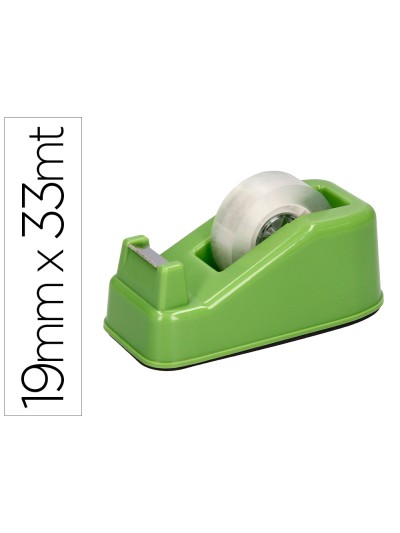Portarrollo sobremesa liderpapel ecouse 100% plastico reciclado para cinta de 33 mt color verde