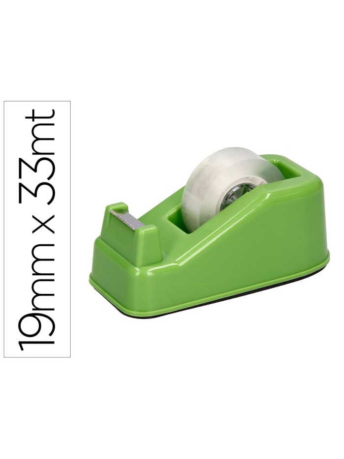 Portarrollo sobremesa liderpapel ecouse 100% plastico reciclado para cinta de 33 mt color verde Portarrollo sobremesa liderpapel ecouse 100% plastico reciclado para cinta de 33 mt color verde