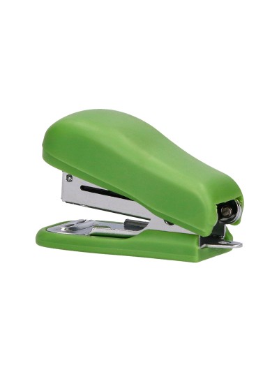 Grapadora liderpapel ecouse mini capacidad 12 hojas 100% plastico reciclado con caja de 1000 grapas 26/6