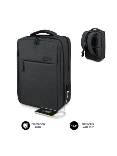 Mochila para portatil subblim traveller airpadding 15.6 pulgadas gris