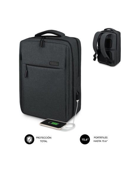 Mochila para portatil subblim traveller airpadding 15.6 pulgadas gris