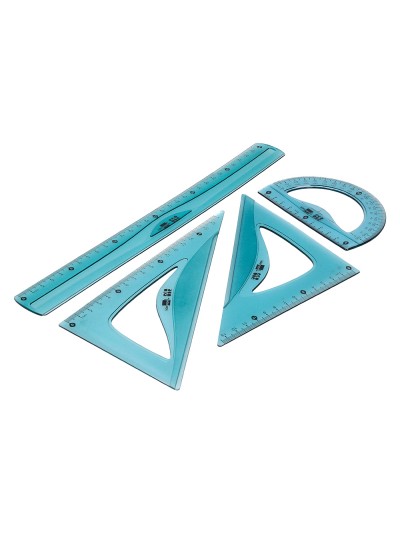 Juego escuadra 20 cm cartabon 18 cm regla 30 cm y semicirculo 10 cm liderpapel ecouse 100% pet reciclado