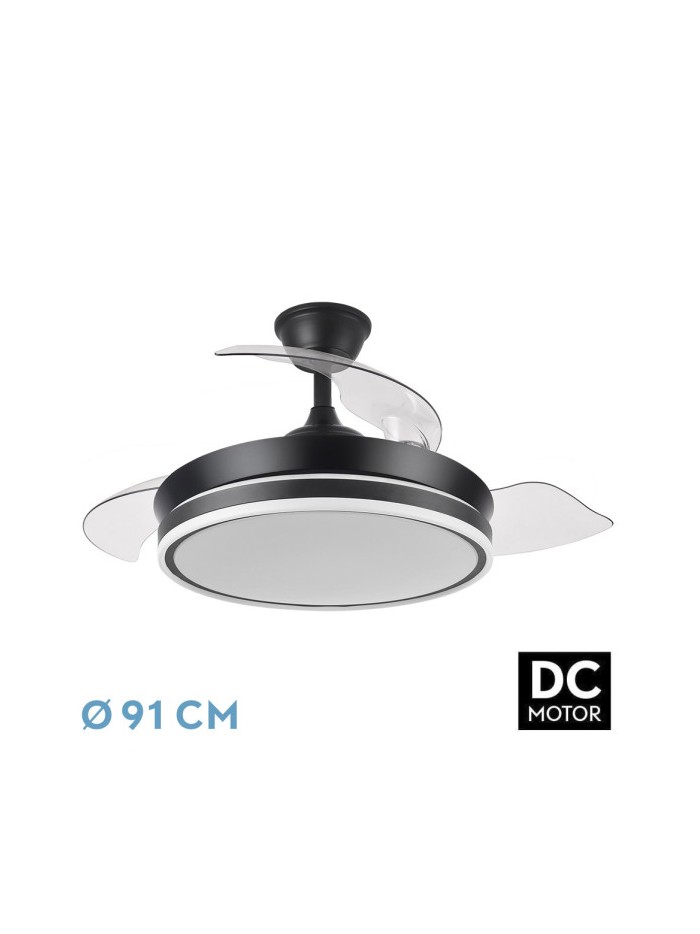 Ventilador dc bayomo negro 72w 7200lm 91d 3asp.desplegables 3000 - 4000 - 6000k remoto - temporizador - memoria Ventilador dc bayomo negro 72w 7200lm 91d 3asp.desplegables 3000 - 4000 - 6000k remoto - temporizador - memoria