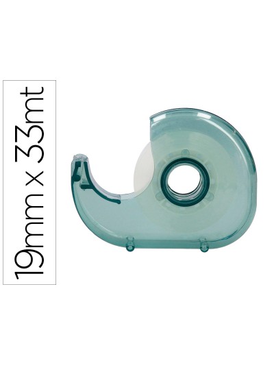Miniportarrollo liderpapel ecouse 100% plastico reciclado para cinta de 33 mt x 19 mm