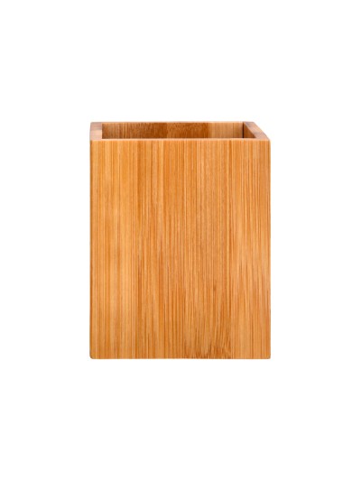 Cubilete portalapices liderpapel bambu 100% natural ecouse cuadrado 80x80x100 mm