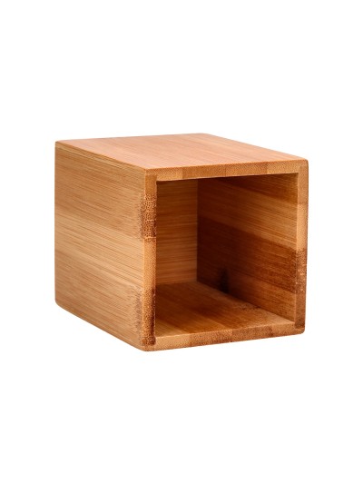 Cubilete portalapices liderpapel bambu 100% natural ecouse cuadrado 80x80x100 mm