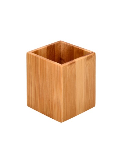 Cubilete portalapices liderpapel bambu 100% natural ecouse cuadrado 80x80x100 mm