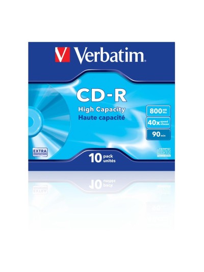Verbatim cd - r 800mb 40x tarrina 10 unidades datalife extra protection