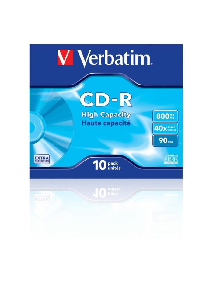 Verbatim cd - r 800mb 40x tarrina 10 unidades datalife extra protection Verbatim cd - r 800mb 40x tarrina 10 unidades datalife extra protection