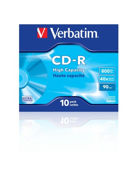 Verbatim cd - r 800mb 40x tarrina 10 unidades datalife extra protection