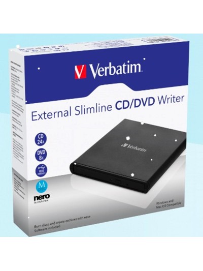 Grabadora externa cd - dvd verbatim slimline usb 2.0