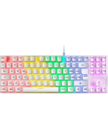 Teclado inalambrico mars gaming mk80 blanco italiano