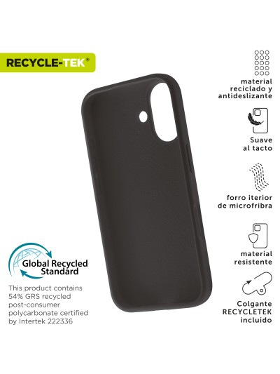 Funda muvit recycletek liquid silicone para apple iphone 16 negra