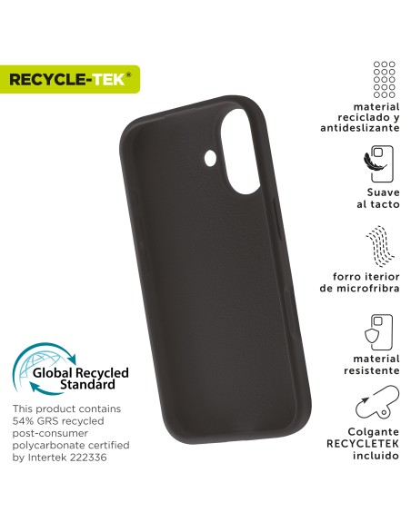 Funda muvit recycletek liquid silicone para apple iphone 16 negra