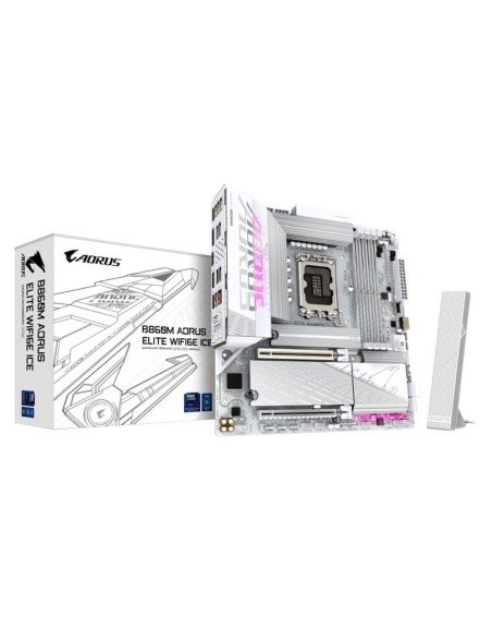 Placa base gigabyte b860m aorus elite wifi6e ice matx - 4x ddr5 lga1851
