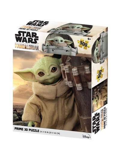 Puzle lenticular prime 3d 500 piezas the mandalorian el mandaloriano grogu ii