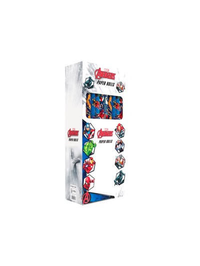 Papel de regalo basika marvel rollo ancho 70 cm longitud 2 mt diseños surtidos