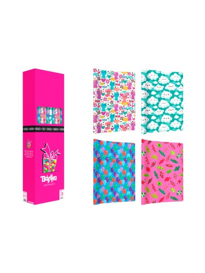 Papel de regalo basika infantil rollo ancho 1 m longitud 3 mt diseños surtidos