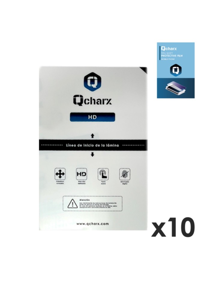 Laminas de proteccion frontales para tablet qcharx hidrogel hd qx1 10 unidades Laminas de proteccion frontales para tablet qcharx hidrogel hd qx1 10 unidades