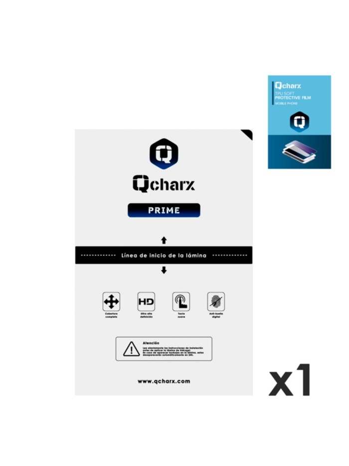 Laminas de proteccion frontales qcharx hidrogel prime qx1 1 unidad Laminas de proteccion frontales qcharx hidrogel prime qx1 1 unidad