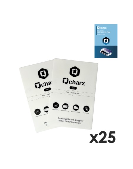 Laminas de proteccion frontales qcharx hidrogel mate anti huellas para qx1 25 unidades