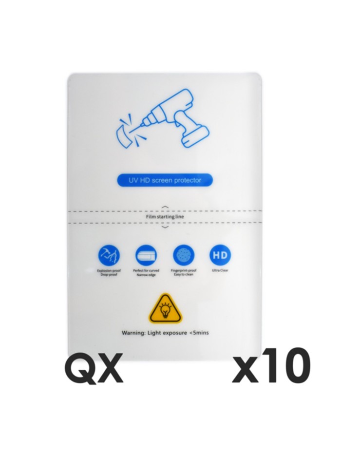 Laminas de fijacion qcharx hidrogel hd qx hibrida mediante ultravioleta uv pack 10 ud para qx1 lite Laminas de fijacion qcharx hidrogel hd qx hibrida mediante ultravioleta uv pack 10 ud para qx1 lite