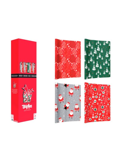 Papel de regalo basika navidad rollo ancho 1 mt longitud 3 m modelos surtidos gramaje 50 gr