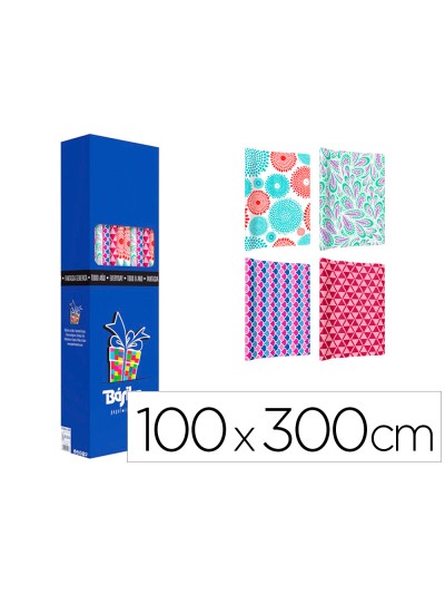 Papel de regalo basika todo año rollo ancho 1 m longitud 3 m modelos surtidos gramaje 50 gr