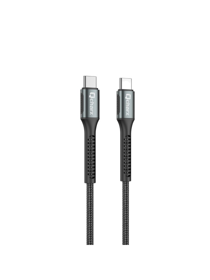 Cable qcharx prague tipo c a tipo c 3a 100w - 1 m - aleación de aluminio negro cable trenzado suave Cable qcharx prague tipo c a tipo c 3a 100w - 1 m - aleación de aluminio negro cable trenzado suave