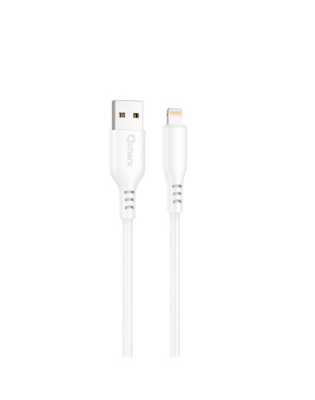 Cable qcharx tokyo usb a lightning 3a - 1 m - silicona blanco tacto suave