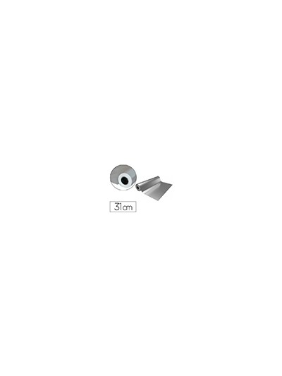 Papel de regalo basika metalizado plata bobina ancho 31 cm longitud 80 m