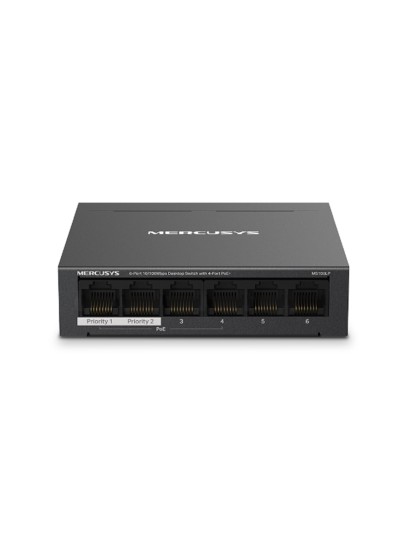 Switch mercusys ms106lp 6 puertos - 10 - 100mbps - rj45 4p poe