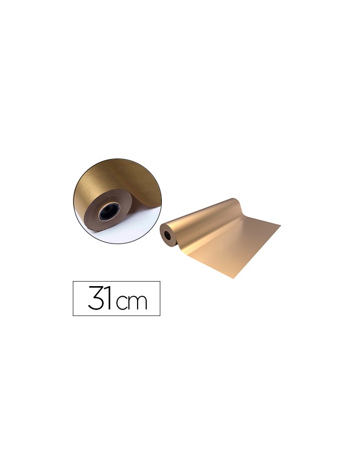 Papel de regalo basika metalizado oro bobina ancho 31 cm longitud 80 m Papel de regalo basika metalizado oro bobina ancho 31 cm longitud 80 m