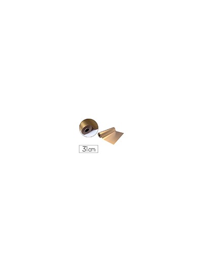 Papel de regalo basika metalizado oro bobina ancho 31 cm longitud 80 m