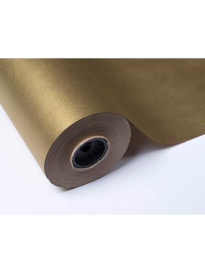Papel de regalo basika metalizado oro bobina ancho 31 cm longitud 80 m