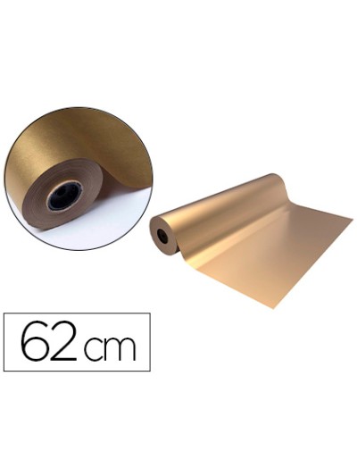 Papel de regalo basika metalizado oro bobina ancho 62 cm longitud 80 m
