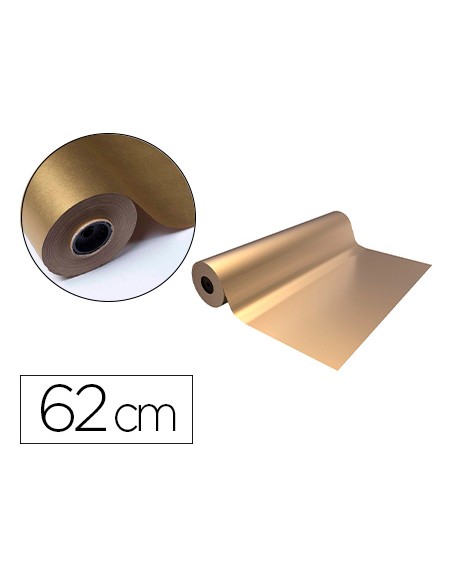 Papel de regalo basika metalizado oro bobina ancho 62 cm longitud 80 m
