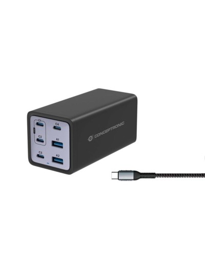 Cargador conceptronic ozul06be 200w + cable usb tipo c