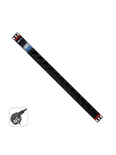 Regleta rack wp 1u 12 enchufes schuko con magnetotermico