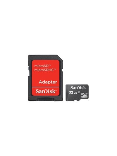 Tarjeta memoria micro secure digital sd 32gb sandisk clase 4 sdhc + adaptador