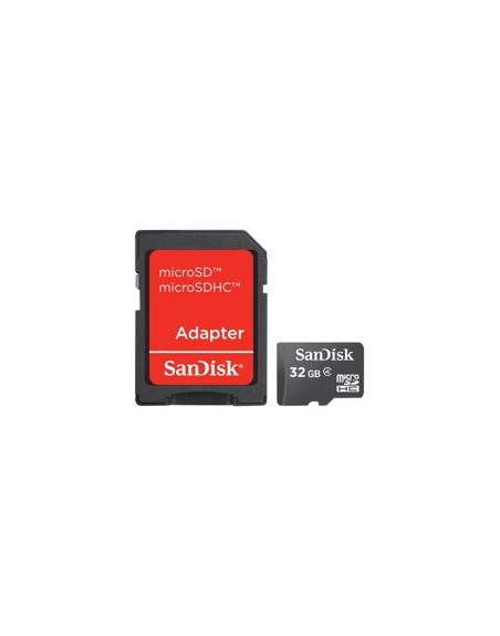 Tarjeta memoria micro secure digital sd 32gb sandisk clase 4 sdhc + adaptador