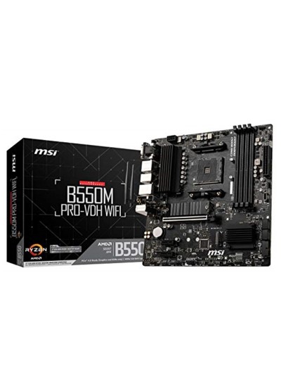 Placa base msi amd b550m pro - vdh wifi am4 - ddr4 x4 - max 128gb - 3200mhz - display port - hdmi - d - sub - matx