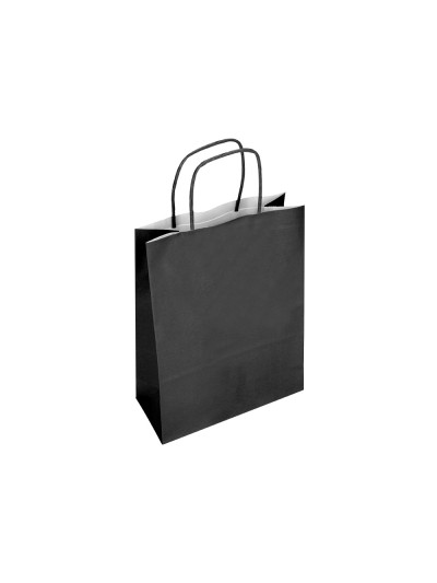 Bolsa papel q-connect celulosa negro l con asa retorcida 320x400x14 mm