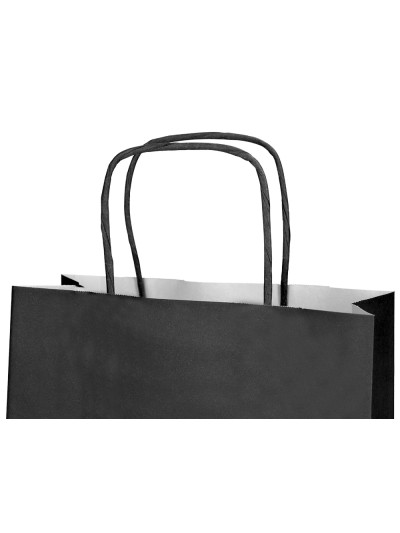 Bolsa papel q-connect celulosa negro l con asa retorcida 320x400x14 mm