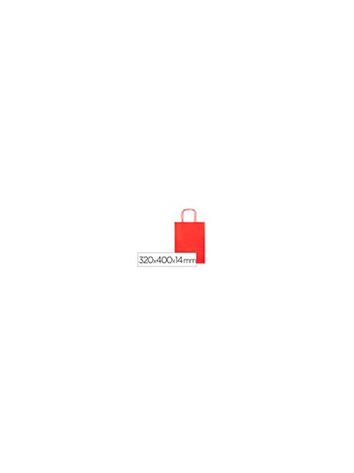 Bolsa papel q-connect celulosa rojo l con asa retorcida 320x400x14 mm